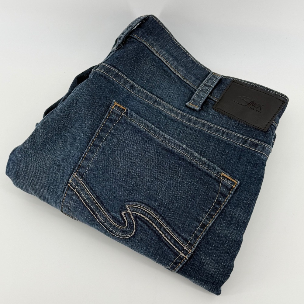 Silver Jeans Co Mens Dark Wash Straight Leg Jeans 34x30 Signature S-Scroll Denim